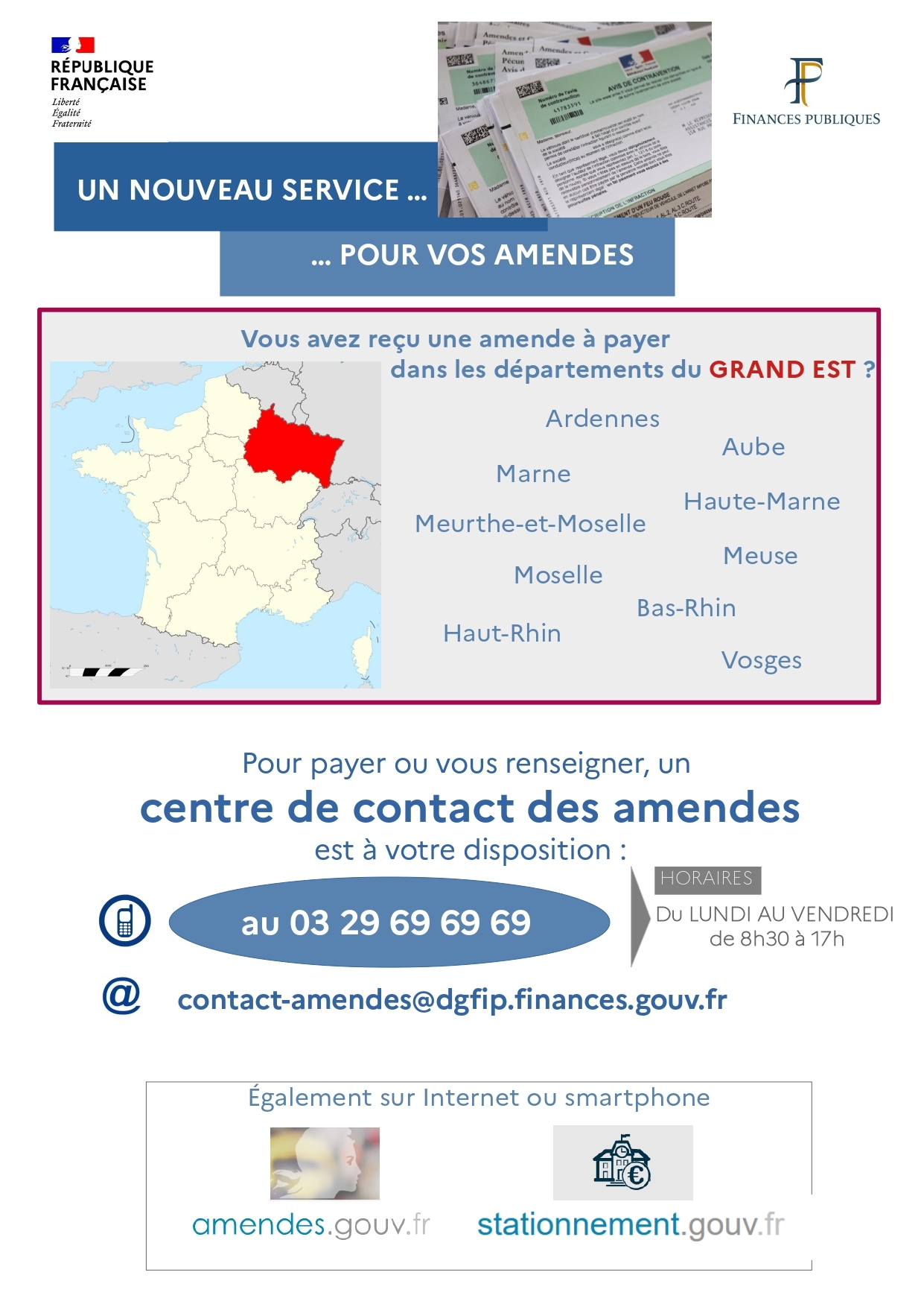 Affiche Centre de Contacts Amendes