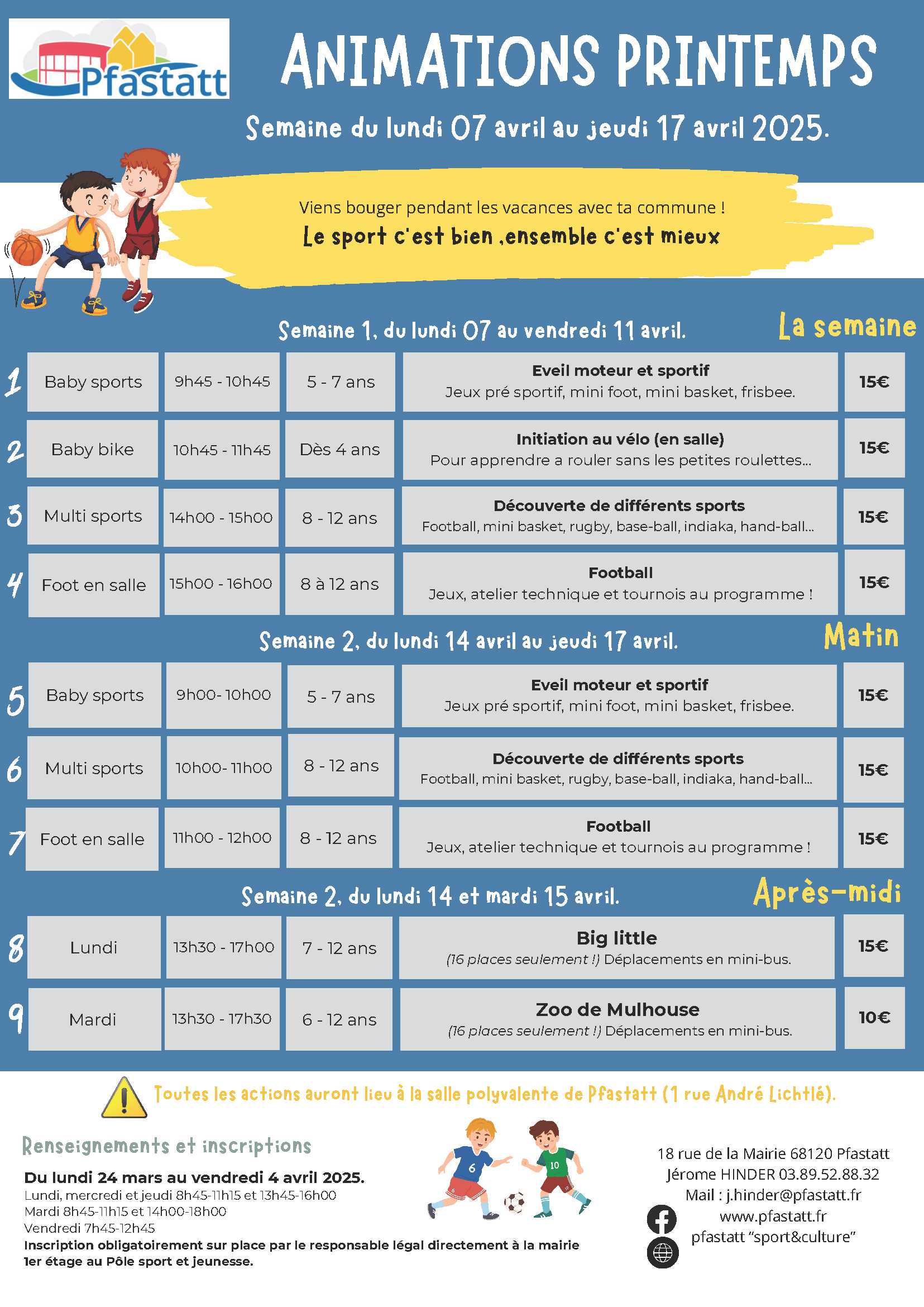 Animations printemps 2025